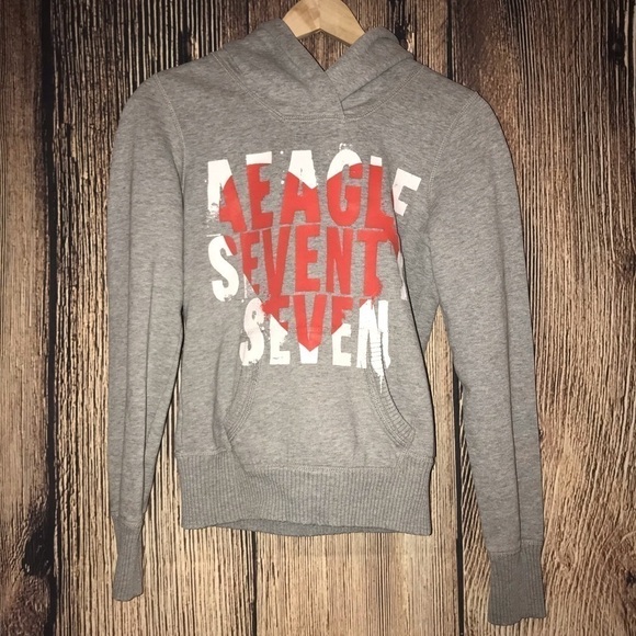 AMERICAN EAGLE GRAY HOODIE SWEATSHIRT SMALL - Picture 1 of 6